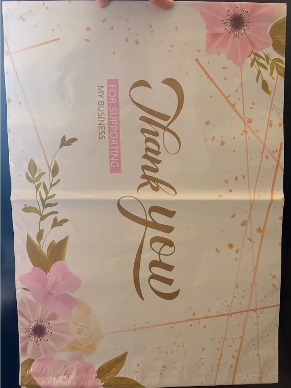 Floral Design 14x19” Thank You Poly Mailers - 10ct